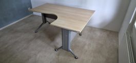 Eckschreibtisch Buche Optik Metallfuss