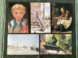 Albert Anker, Postkarten, 5 Sujets