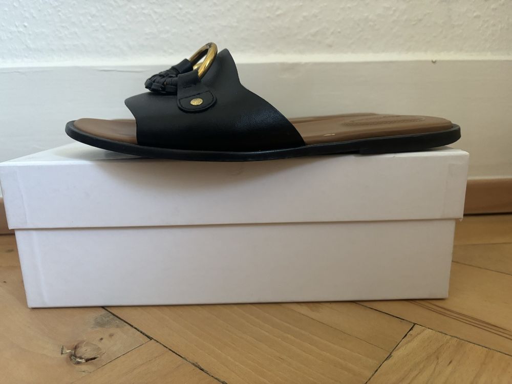 Mules Arizona noires en cuir avec 2 boucles à ardillon métalliques dorées BIRKENSTOCK - CCV Mode