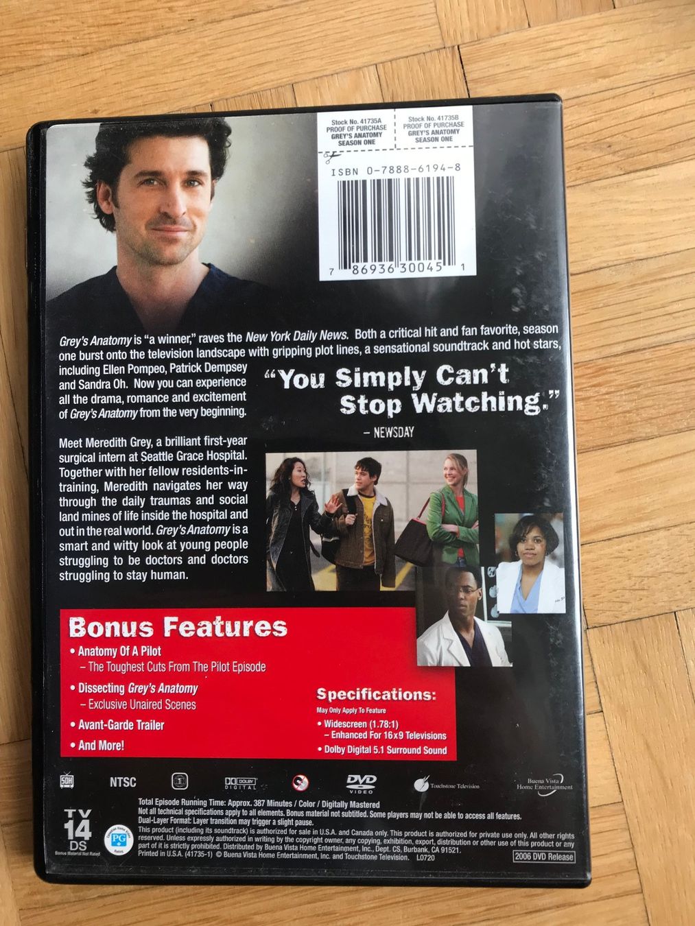 Tutti i DVDs: Grey's Anatomy: Season 1 - DVD – Usato da Zürich venduto da Malcom 3