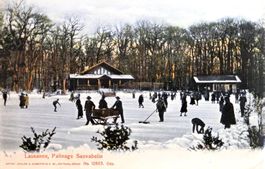 Ansichtskarte Lausanne Patinage Sanvavelin alt 12863 Dep
