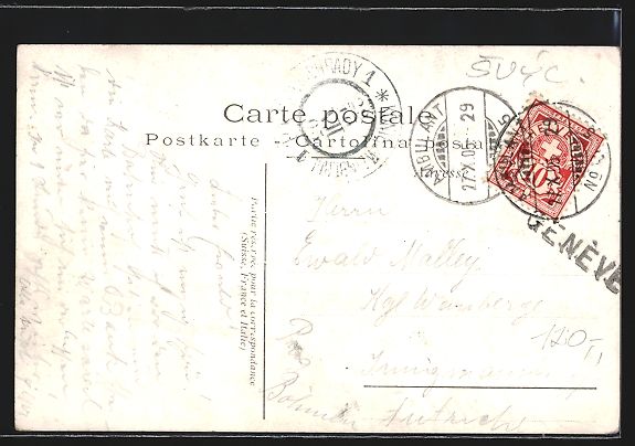 Cartoline postali: AK Geneve, Bords du Rhone, 1905 – Usato da Berlin venduto da bartko-reher 1
