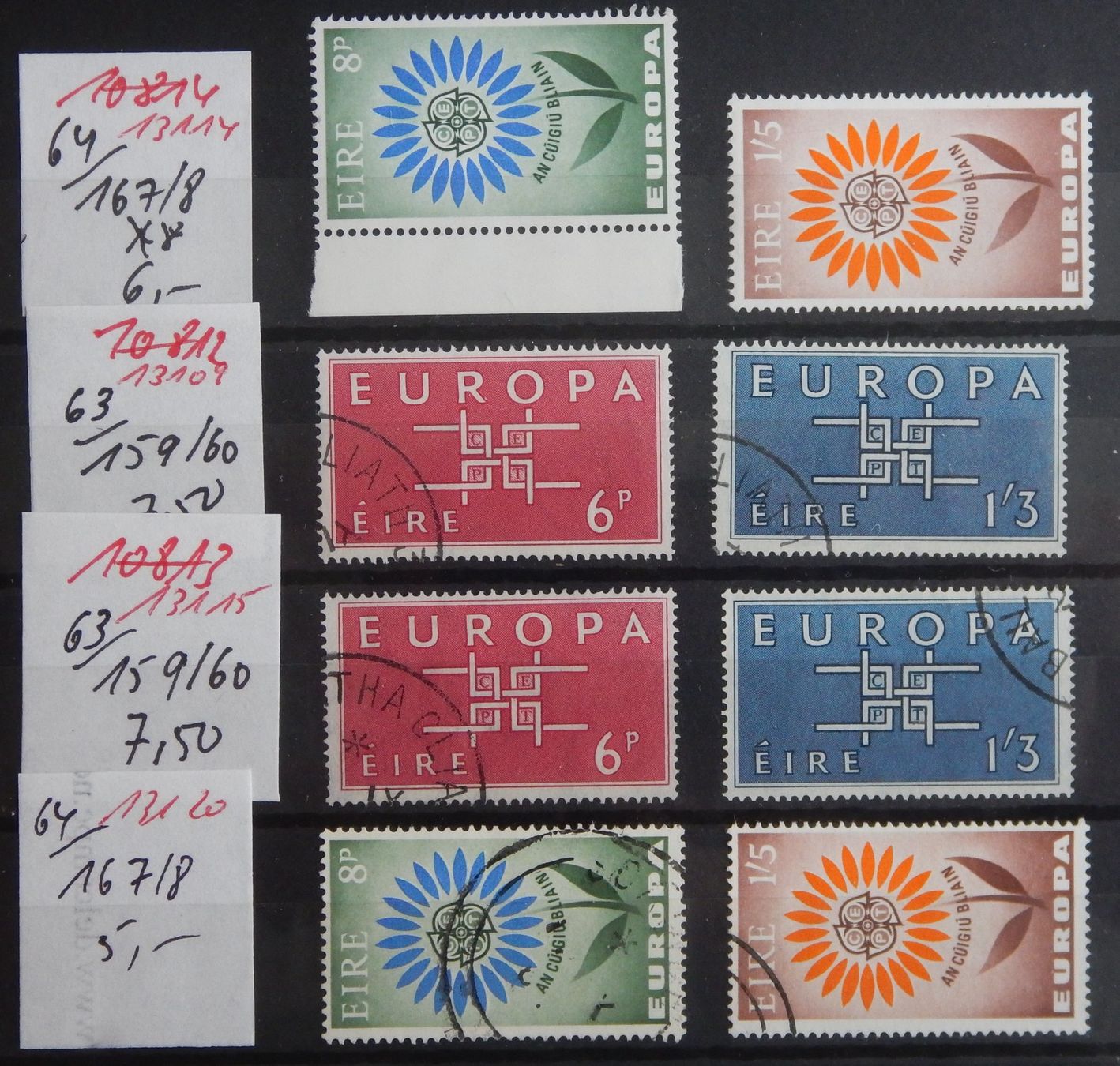 Tutti i francobolli: Irland ex. Kat. 159-168 **/gest. Europa – Usato da Zürich venduto da Muehlekauf
