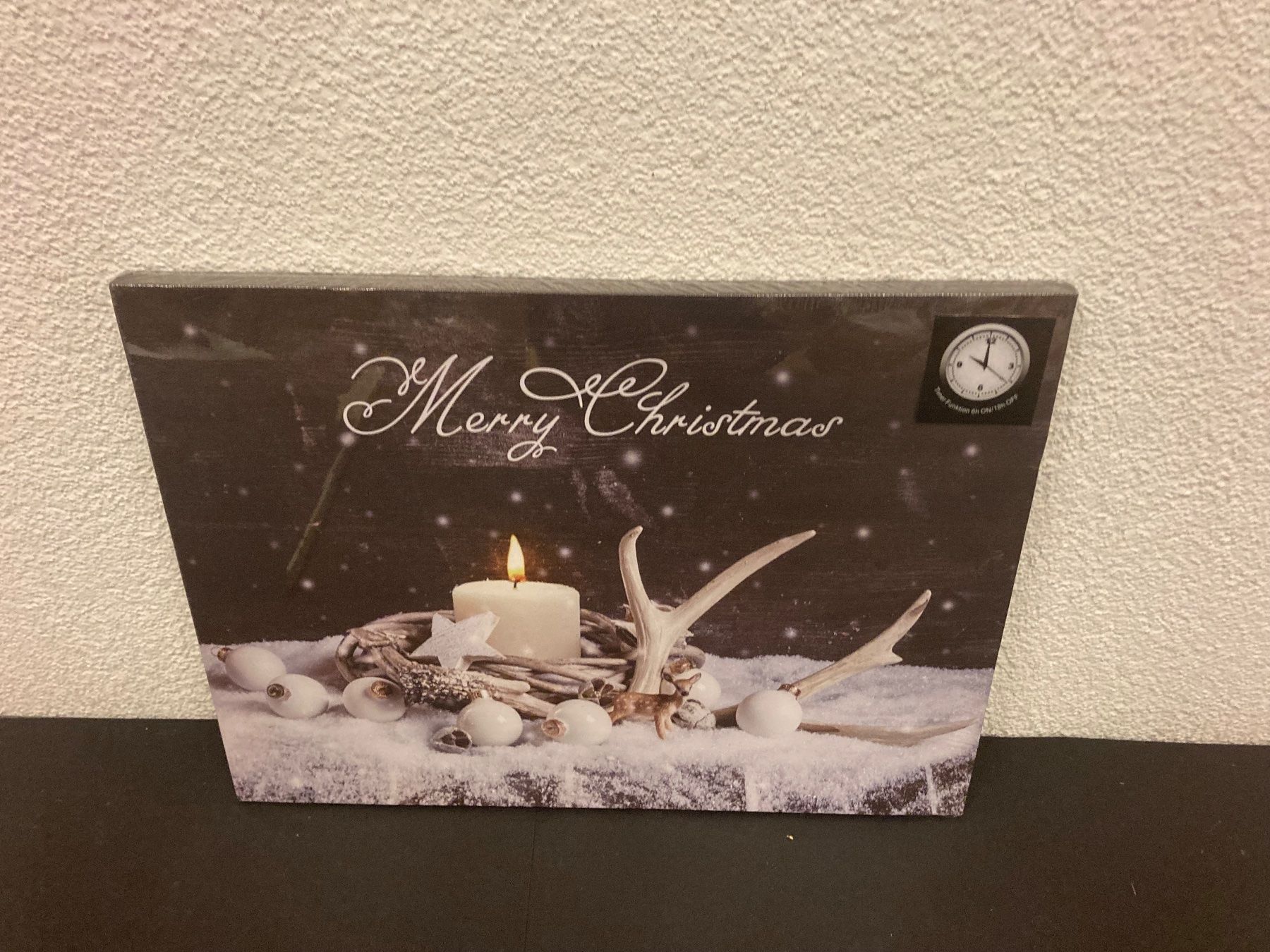 Tutte le decorazioni: LED Bild " Merry Christmas " mit Timerfunktion, ca. 40x30cm – Nuovo e nell'imballaggio originale da Neuenhof venduto da jorogo 2