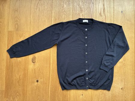 Merino Strickjacke Wolle dunkelblau Grösse 44