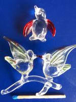 2 kleine Glas-Figuren ( Vögel ) Grösse gem. Foto