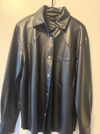 Hemdbluse/ Jacke Kunstleder Schwarz  neuwertig