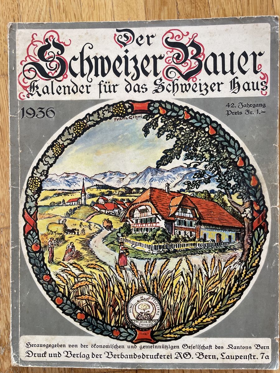 Calendari: Schweizer Bauer Kalender 1936 – Usato da Davos Monstein venduto da pendragon79