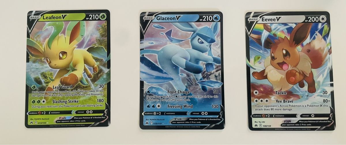 Pokémon Carte collezionabili: Eevee V / Glaceon V / Leafeon V EN – Nuovo (secondo la descrizione) da Zürich venduto da Uglybuddha