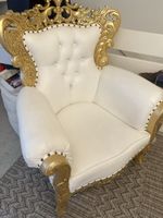 Barock Sessel Weiss/Gold, Top Zustand, neuwertig!