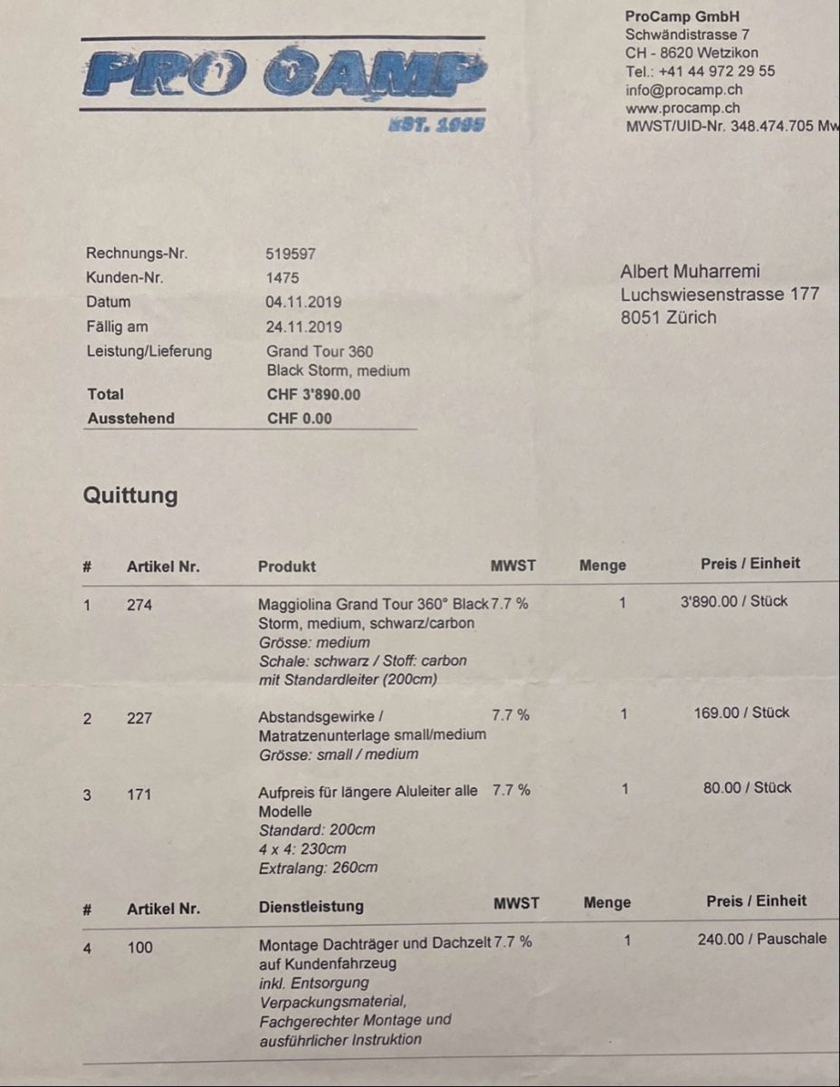 Maggiolina Tende : Dachzehlt – Nuovo (secondo la descrizione) da Zürich venduto da alb_9769 9