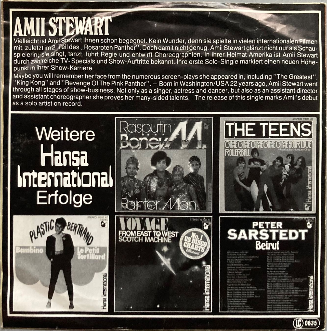 Vinyles: AMII STEWART - KNOCK ON WOOD – D'occasion à Poliez-Pittet par Newtown-Records 1