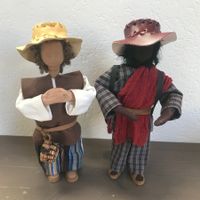 Schöne handgemachte Krippenfiguren - 2 Hirten