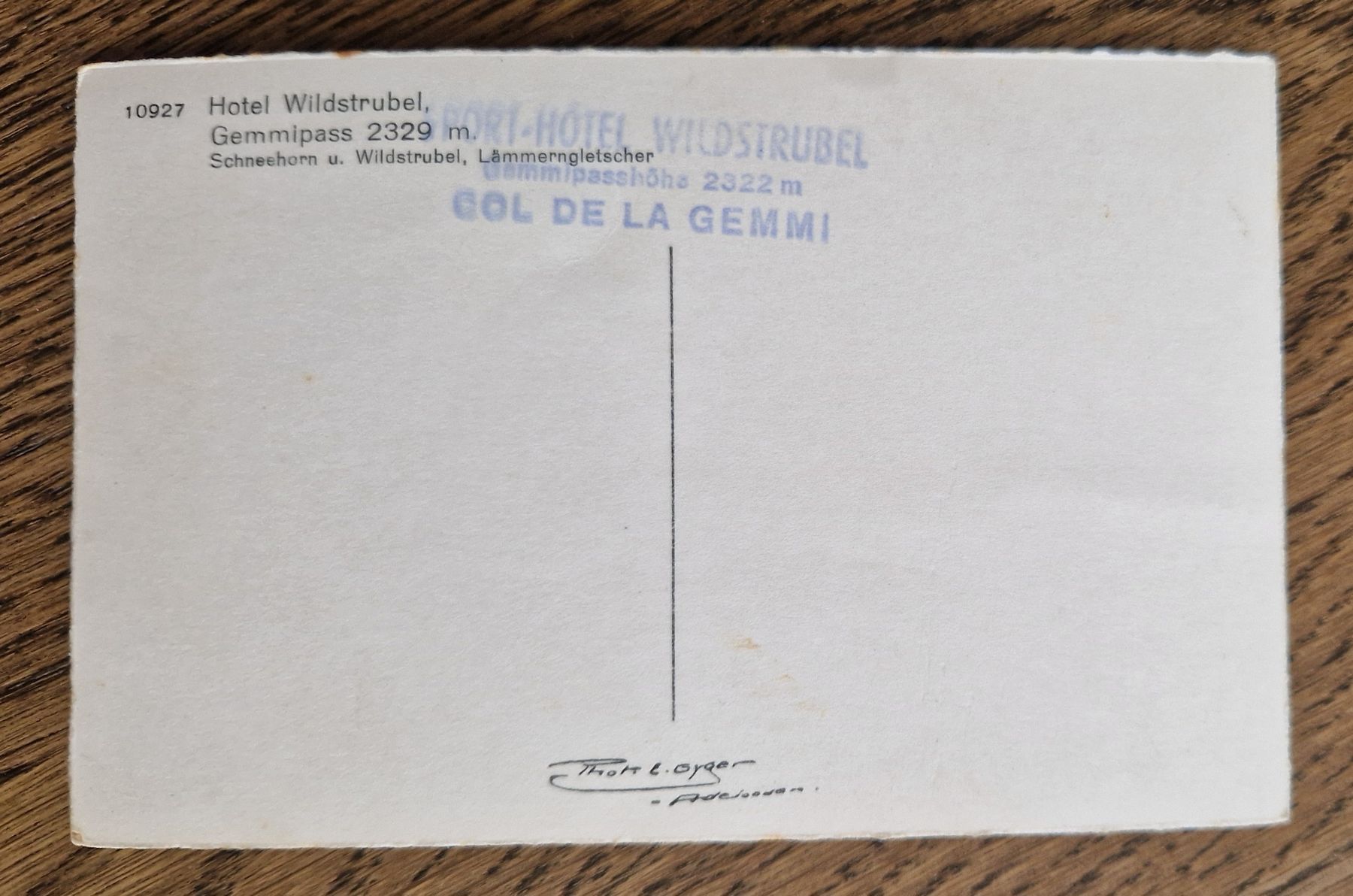 Cartoline postali: Hotel Wildstrunel mit Stempel, Gemmipass – Usato da Ebikon venduto da Donar50 1