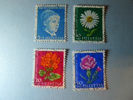 1963 Pro Juventute ET Vollstempel  Knabe und Blumen 4 Marken