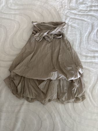 Jolie robe d'été sans bretelles, couleur taupe, taille M