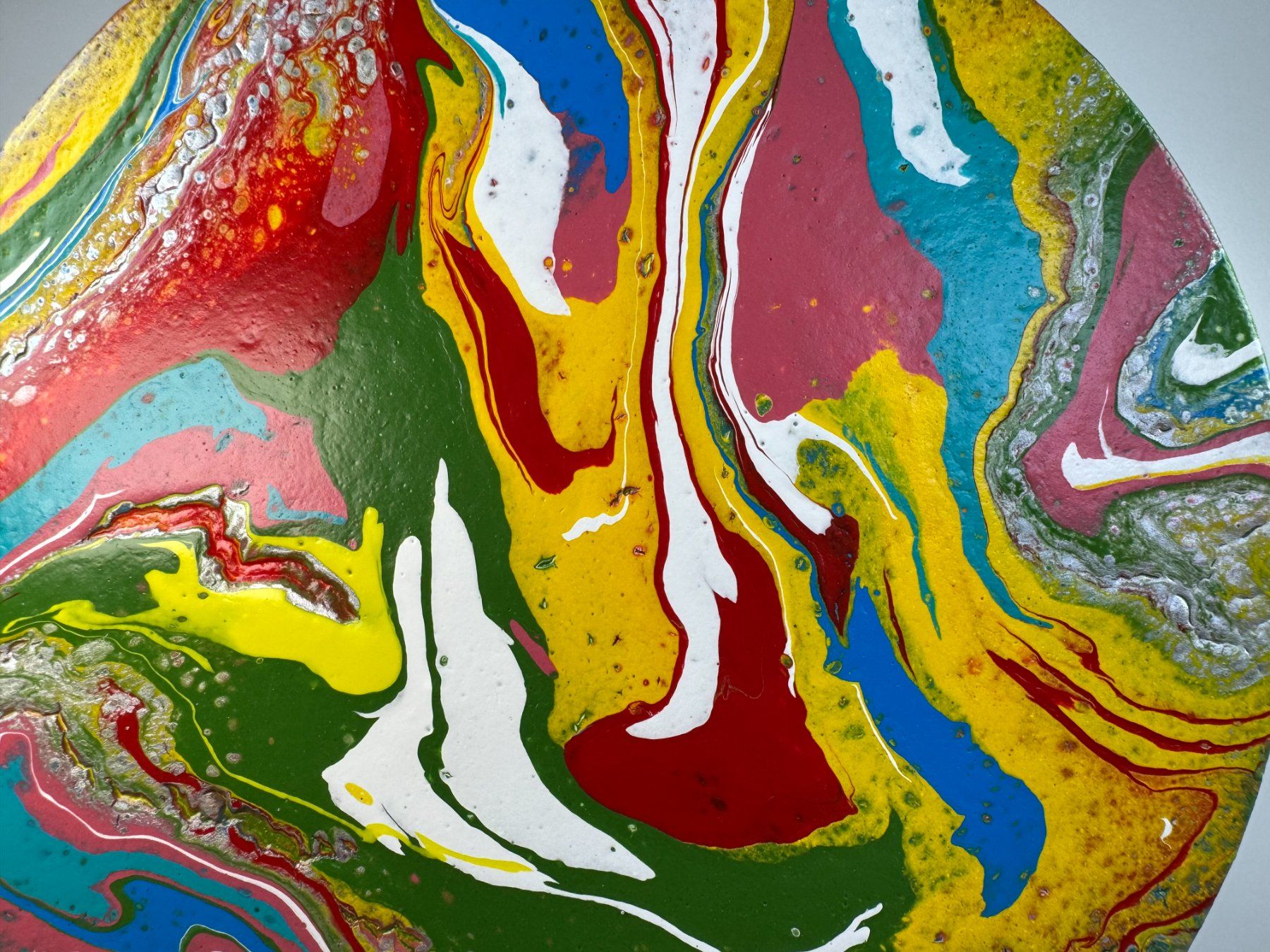 Dipinti: Acryl-Flüssigmalerei, kreisförmig – Usato da Schlieren venduto da MayaSheng1983 1