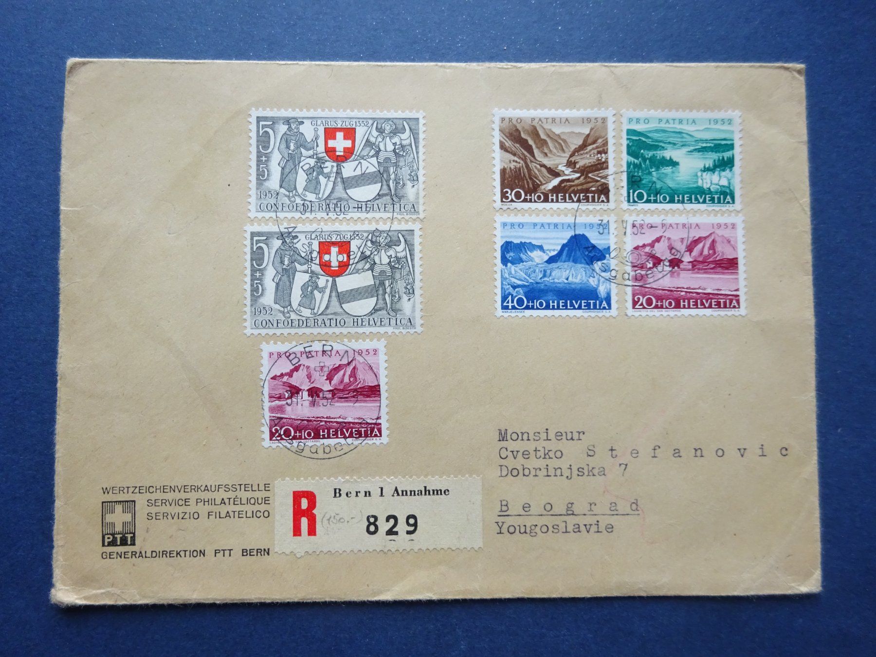 Tous les timbres: 1952 Pro Patria FDC BERN – D'occasion à Appenzell-Steinegg par adi1975 1