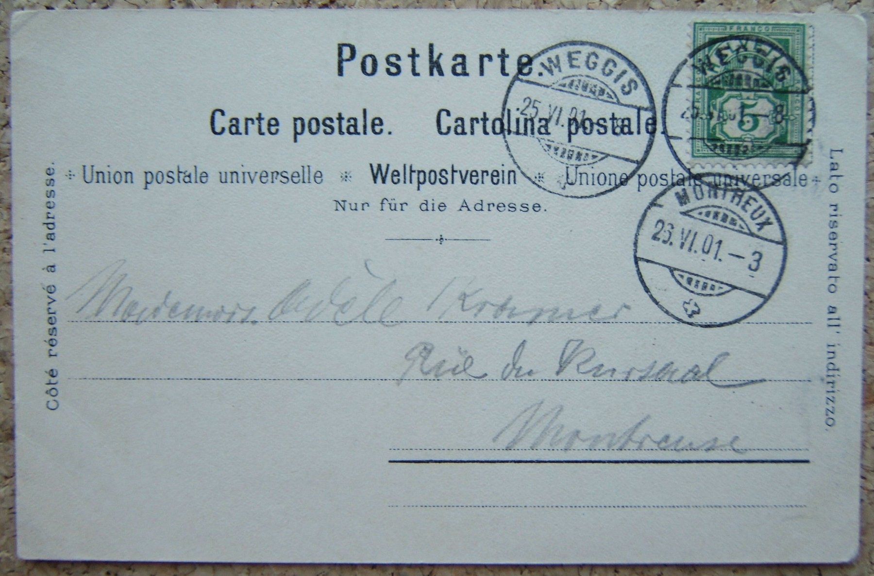 Cartoline postali: STEINMANN LITHO RÜTLI AM VIERWALDSTÄTTERSEE 1901 – Usato da Brunnen venduto da Nonne04 1