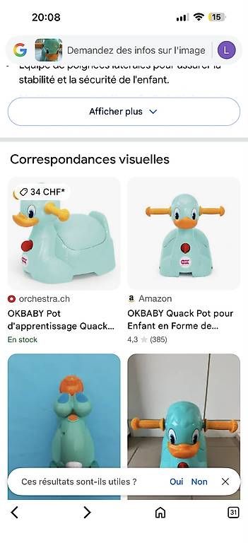 WC: Pot d'apprentissage  – Usato da Chézard-St-Martin venduto da luc_q9tn