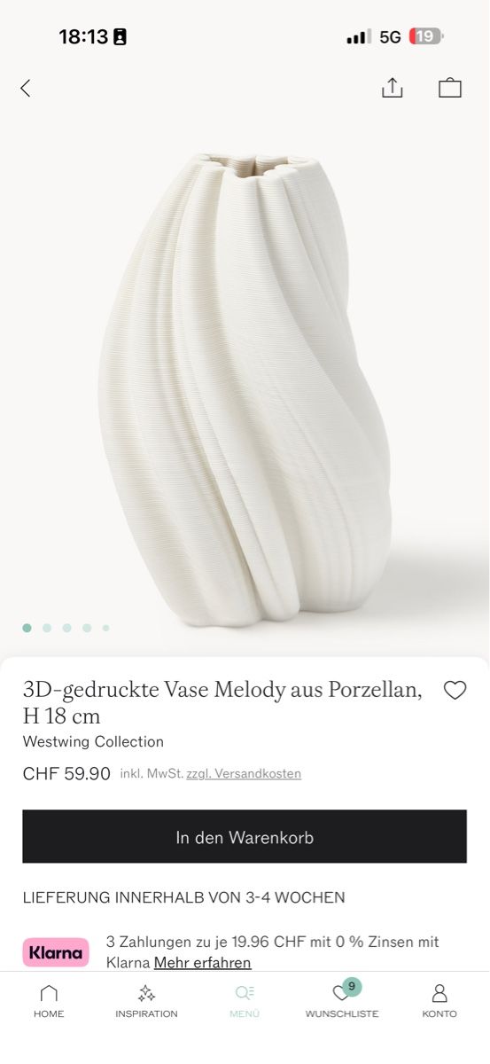Westwing Vasi & Recipienti: Westwing Vase, neuwertig – Nuovo (secondo la descrizione) da Muolen venduto da ginmelz