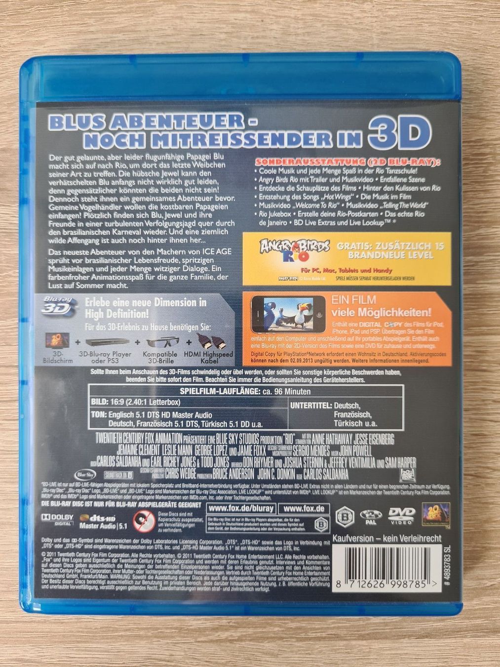 Alle DVDs: Rio 3D - (3 Disk) - Blu-ray – Gebraucht aus Carouge GE von Franllo 1