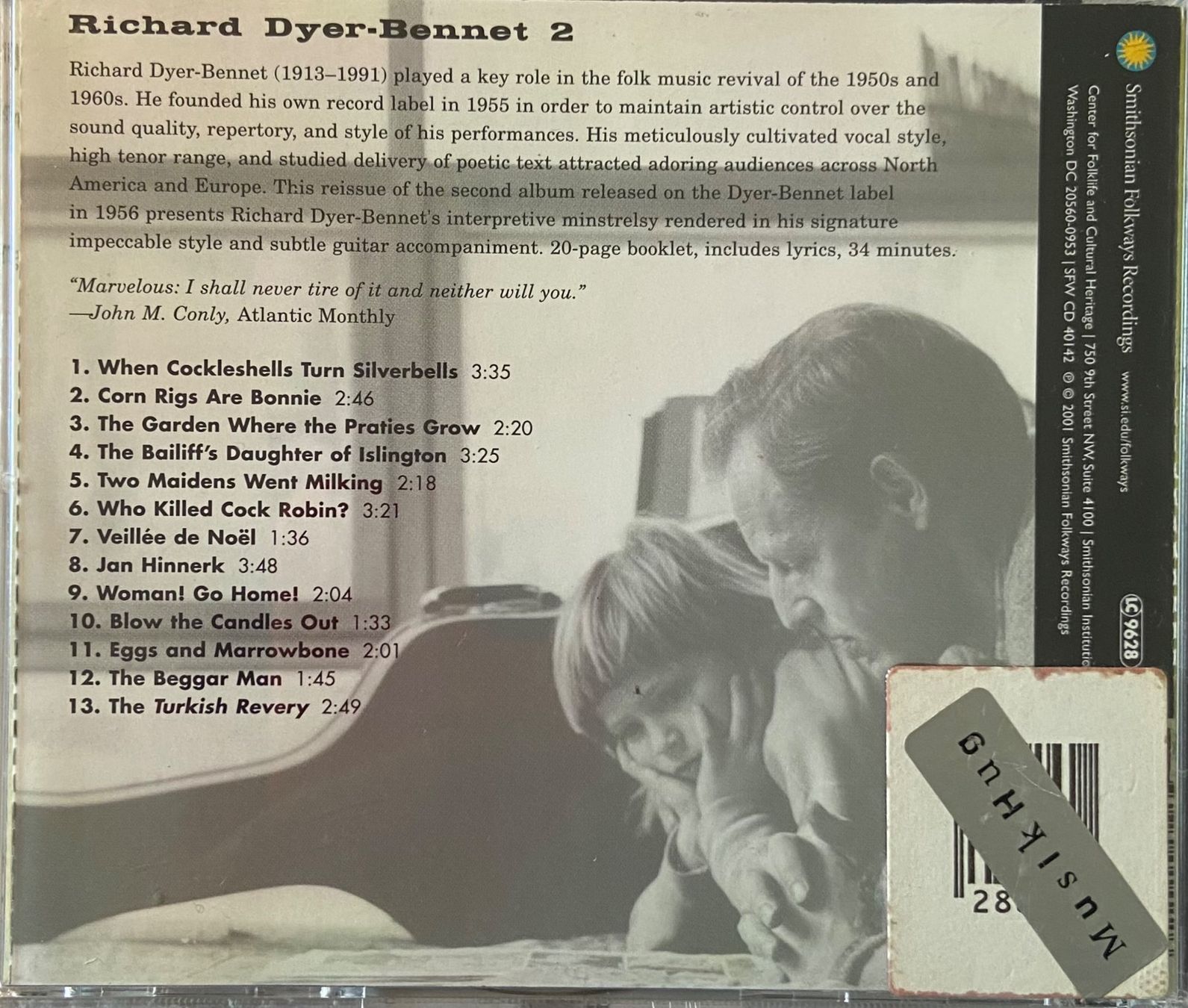 CD: Richard Dyer-Bennet CD TENOR classic guitar – Usato da Luzern venduto da Lycka 1