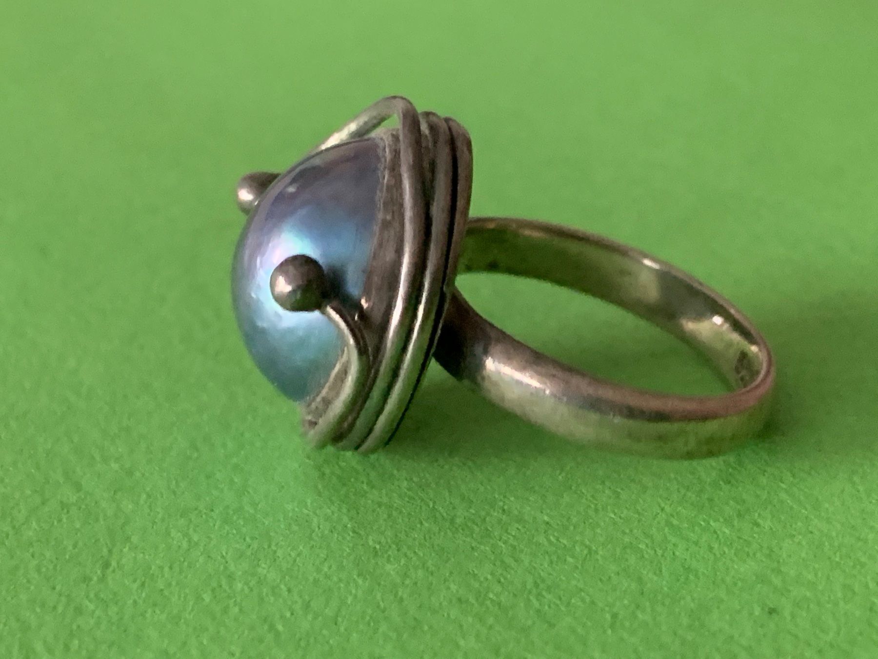 Anelli: Silberring blaue perle/Perlmutt  (rg58) – Usato da Dittingen venduto da Bijoubelle 9