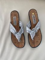 MUST HAVE - stilvolle und edle GROWELA Flip-Flops, silber,39