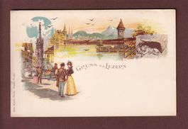 Gruss aus LUZERN - Litho Künzli