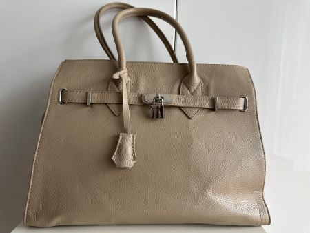 TOP🇮🇹 Leder made in Italy Bag in Birkin Style beige/silver