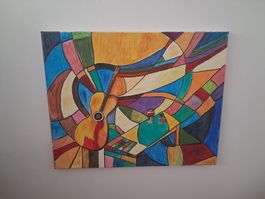 Original Acrylgemälde auf Leinwand  Gitarre & Musik