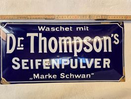 Emailschild Original Dr.Thompson's Seifenpulver"Marke Schwan