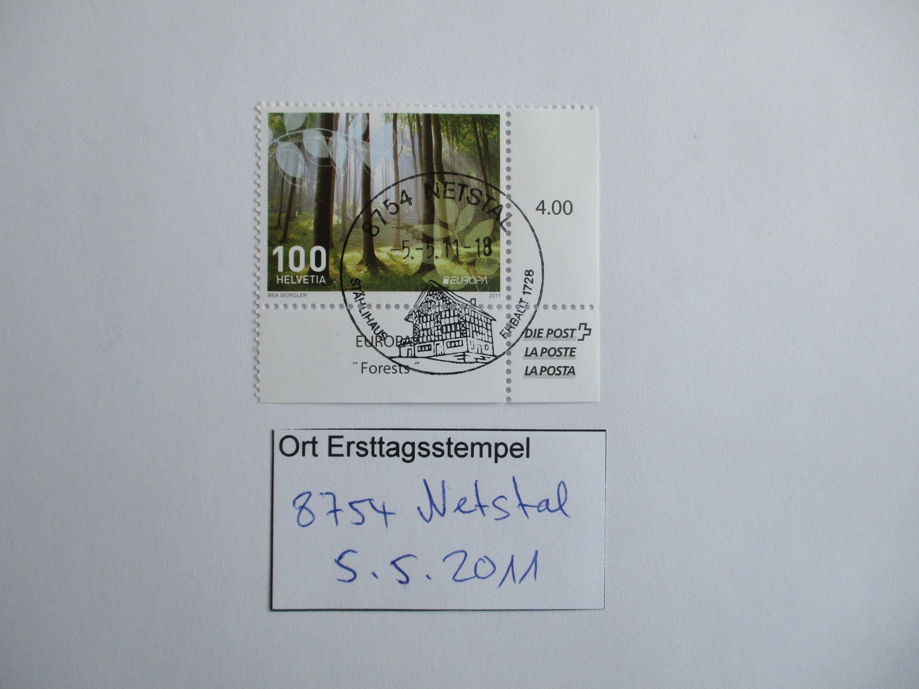 Alle Briefmarken: Voll Ort Ersttagsstempel 8754 Netstal – Gebraucht aus Langnau b. Reiden von Aktuell88