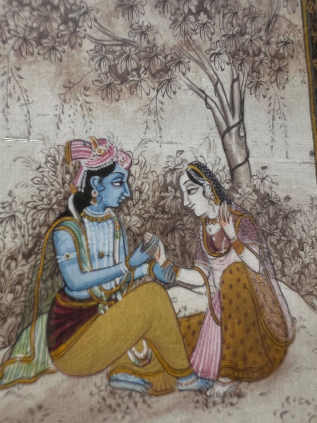 Gemälde: Krishna & Radha miniature art – Gebraucht aus Lausanne von NYC67 9