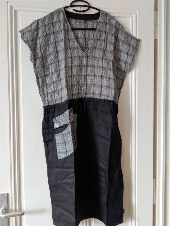KLOK : Robe en lin pied-de-poule M-L