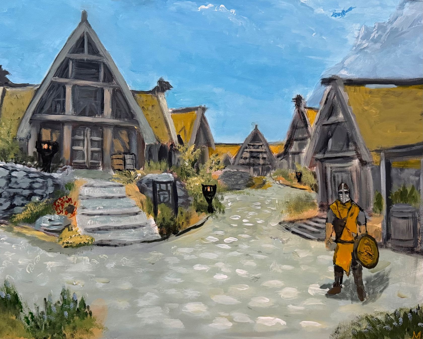 Dipinti: Whiterun (Skyrim) Gemälde 40x50cm – Nuovo e nell'imballaggio originale da Pfäffikon SZ venduto da Andrei_Moro_Kunst