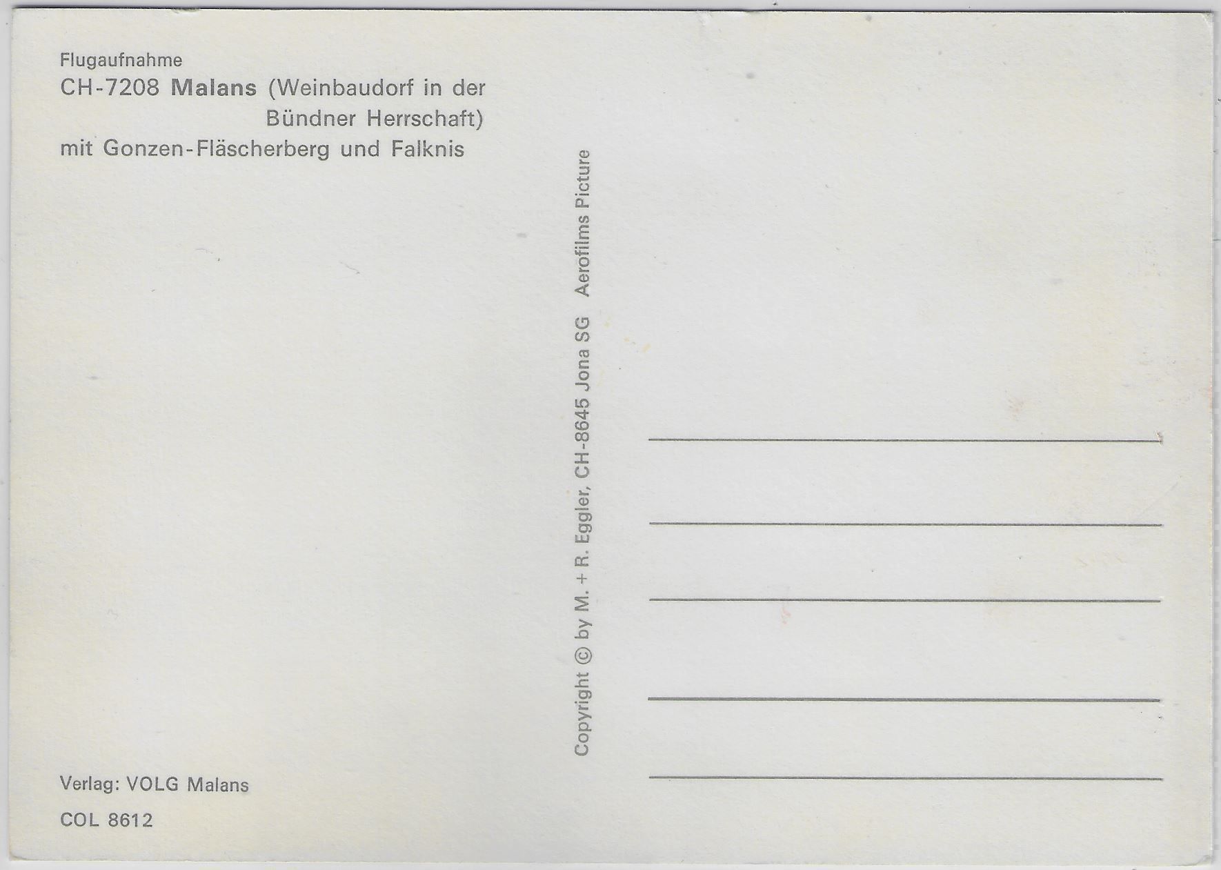 Cartes postales: Flugaufnahme Malans GR – Antique à Ettingen par Kartenplanet 1