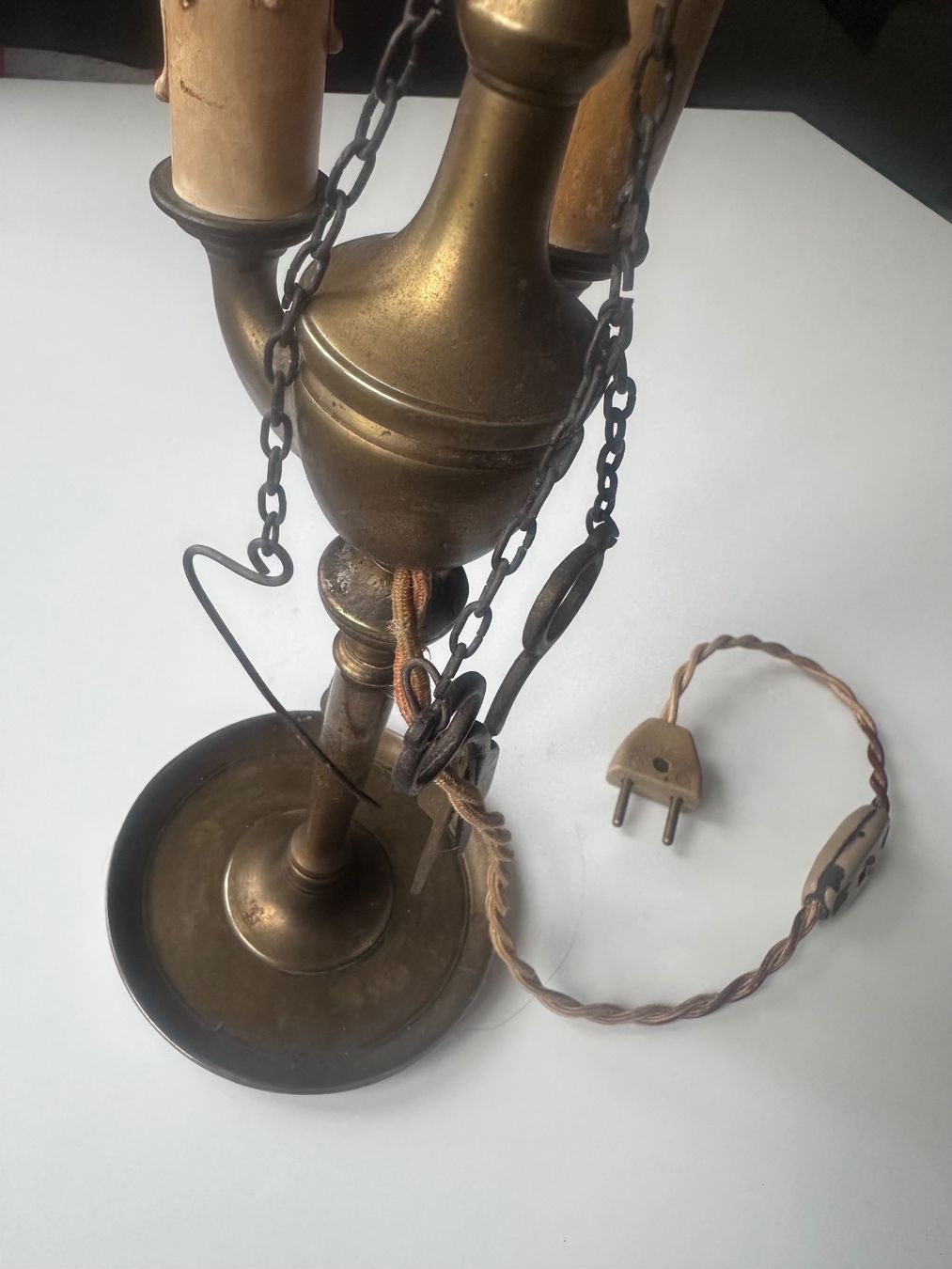 Lampade: Florentiner Lampe mit zwei Leuchten, Messing – Usato da Rickenbach b. Wil venduto da sunneschii_ 5