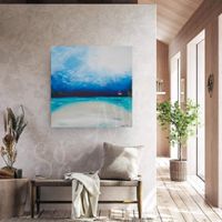Acrylbild Strand Landschaft Meer Natur Haus