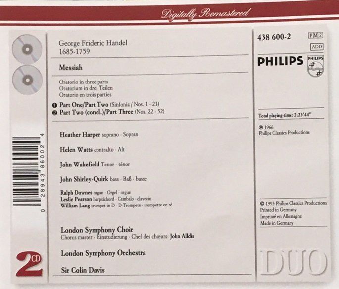 CD: Händel - Der Messias (Colin Davis) – Usato da Grüningen venduto da azulblanco 1