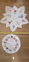 2stk Stoffservietten bestickt mit Blumen 