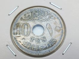 🇪🇬 10 Milliemes, 1916-H, AH 1335, Hussein Kamel