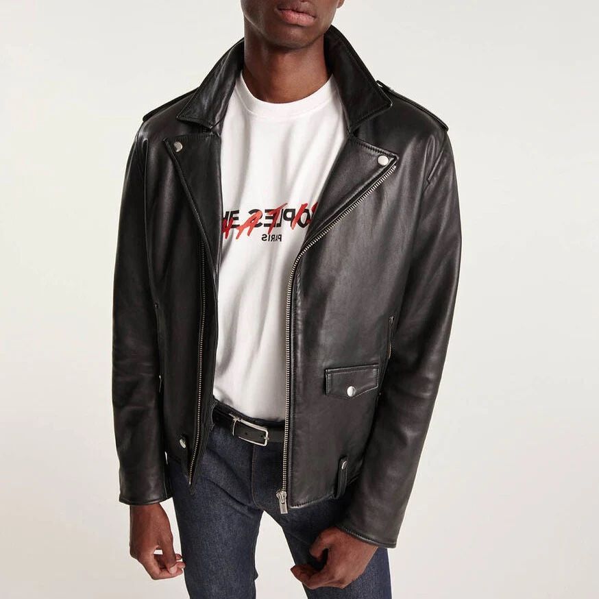 Kooples Giacche: Kooples Schwarze Leder-Bikerjacke, Grösse L – Usato da Zürich venduto da acrossbridges 1