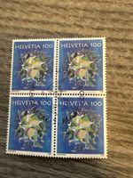 Hans Erni Briefmarke Helvetia 100 Viererblock, Top Zustand!