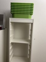 IKEA Trofast shelf white with 7 green storage boxes used