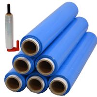 6 Rollen + Abroller  Stretchfolie  blau