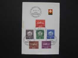 1955 PTT Faltblatt mit ET ONU Nr. 22-27