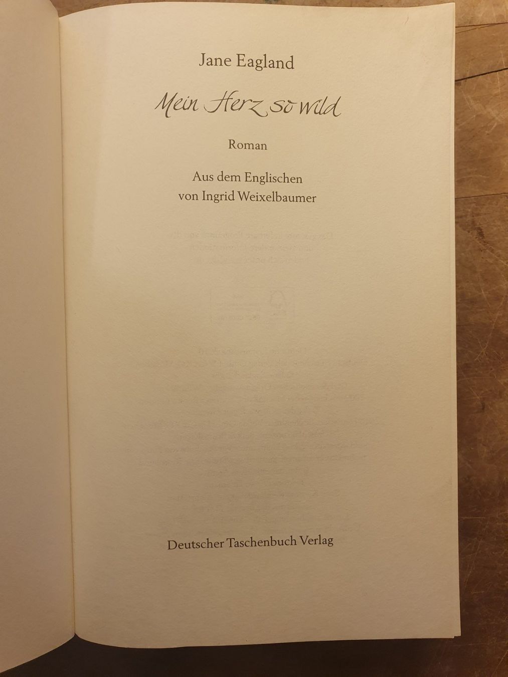 Libri: Mein Herz so wild - Jane Eagland – Usato da Zürich venduto da dialout 2