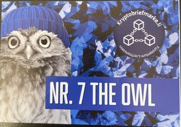 Kryptobriefmarke - Nr. 7 The Owl, grüne Mini-Mütze